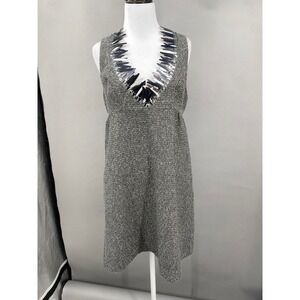 Anna Sui for Target Dress Womens Small Grey Sequin V-Neck Open Back Tweed Shift